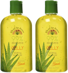 Lily Of The Desert Gelly Moisturizer bottle close-up for sunburn relief and hydration