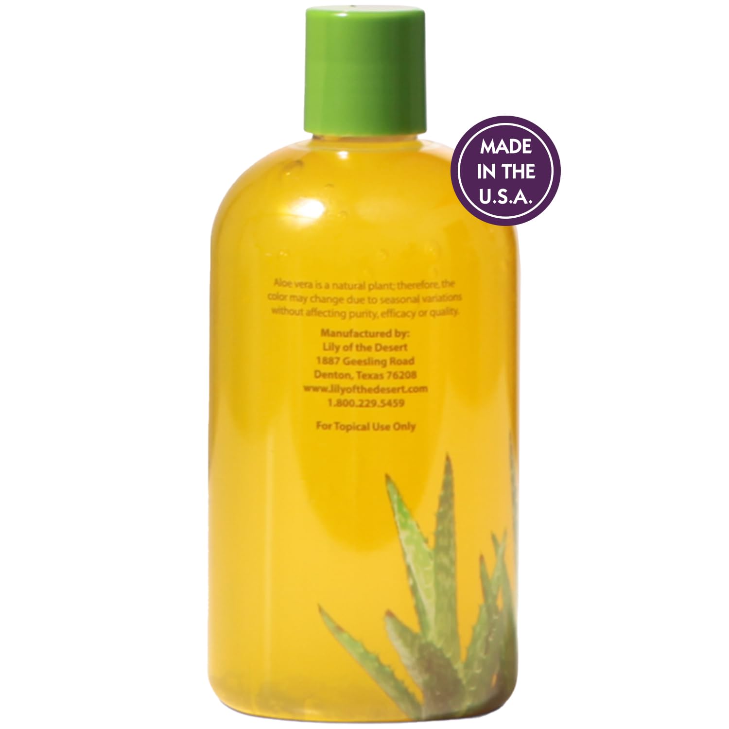 Lily Of The Desert Gelly Moisturizer label highlights 99% organic aloe and vitamins E and C