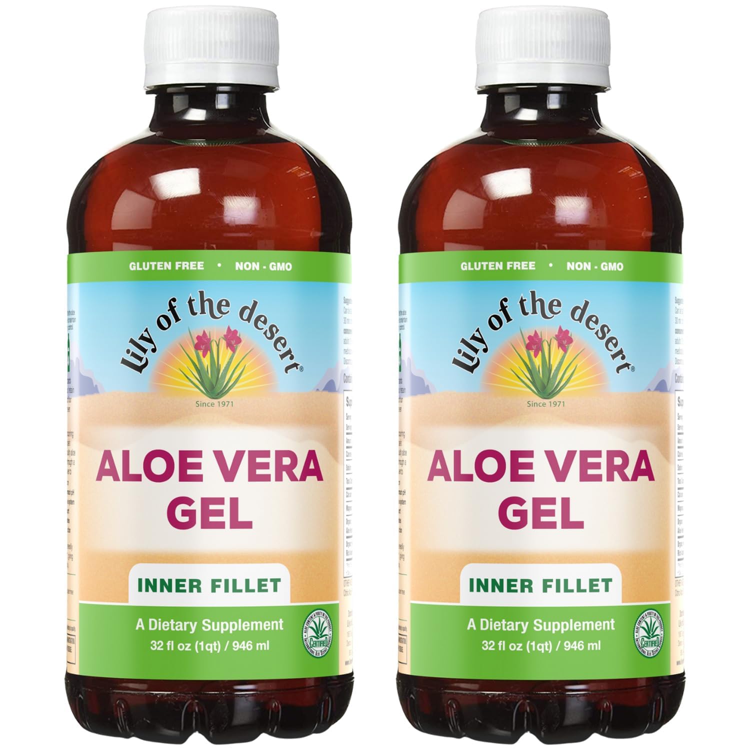 Lily Of The Desert inner fillet aloe gel with thick consistency supports hydration and digestion.