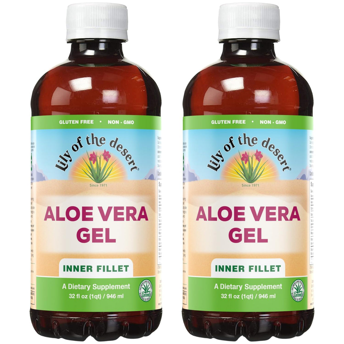 Lily Of The Desert inner fillet aloe gel with thick consistency supports hydration and digestion.