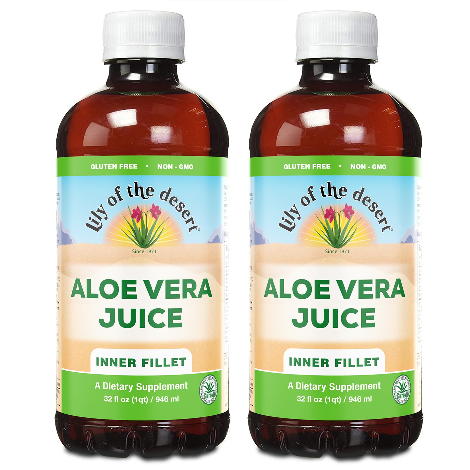 Lily of the Desert Organic Aloe Vera Juice inner fillet bottle, natural digestive support