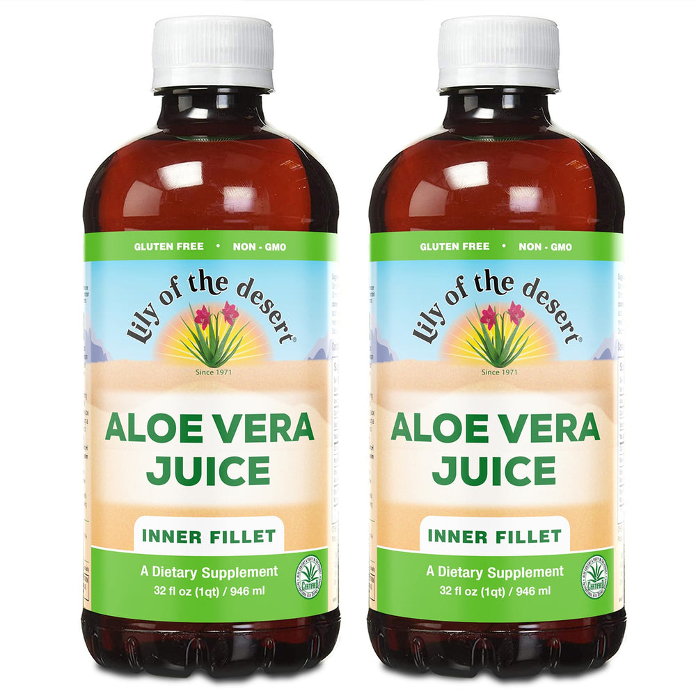 Lily of the Desert Organic Aloe Vera Juice inner fillet bottle, natural digestive support