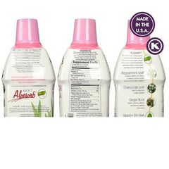 Packaged Lily of the Desert Aloe Vera Stomach Formula on a kitchen counter for easy daily use.