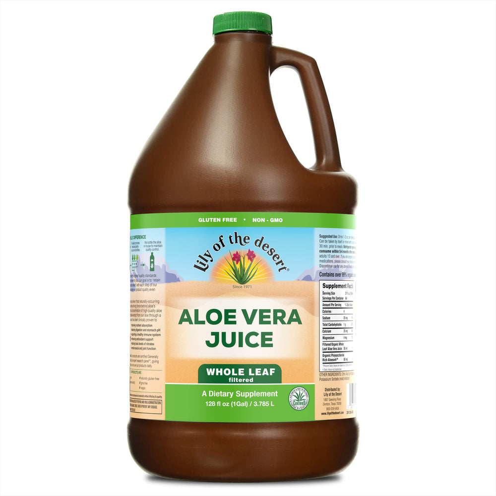 Lily of the Desert Vera Juice bottle ready for daily digestion support.
