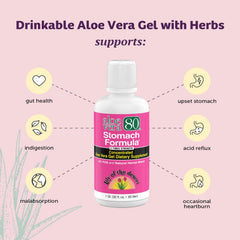 Close-up of Lily of the Desert Aloe 80 label highlighting gluten-free vegan formulation.