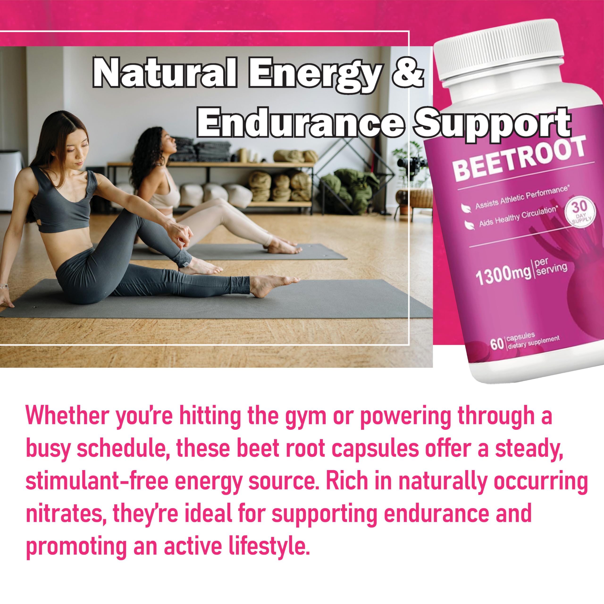 LIMYGOO Beet Root Capsules vegan and gluten-free badge visible.