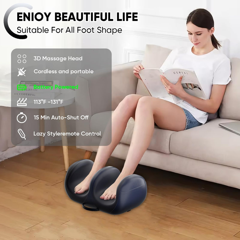 LINGTENG cordless foot massager side view shows compact footprint for small spaces
