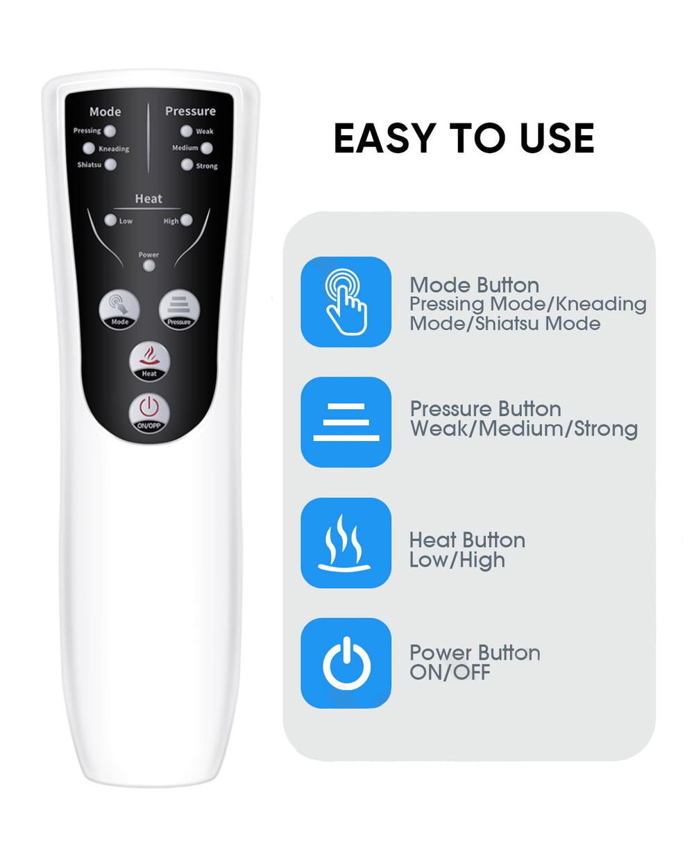 LINGTENG massager offers three modes and three intensities for customizable relief.