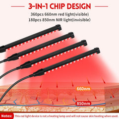 Linidcoud 660nm red light component for skin tone and texture support.