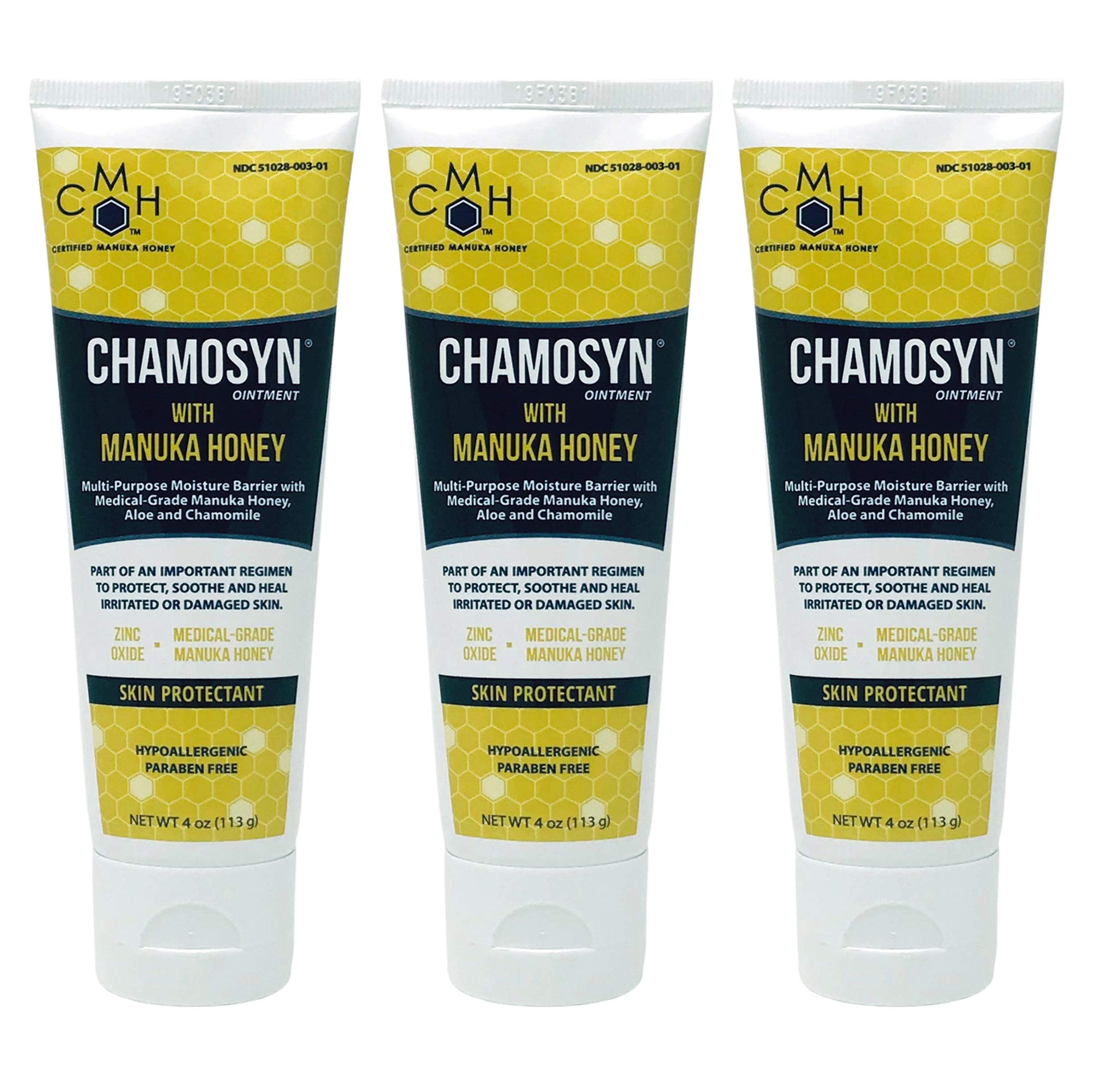 Links Medical Chamosyn ointment bottle applying skin barrier to protect and soothe irritated skin.