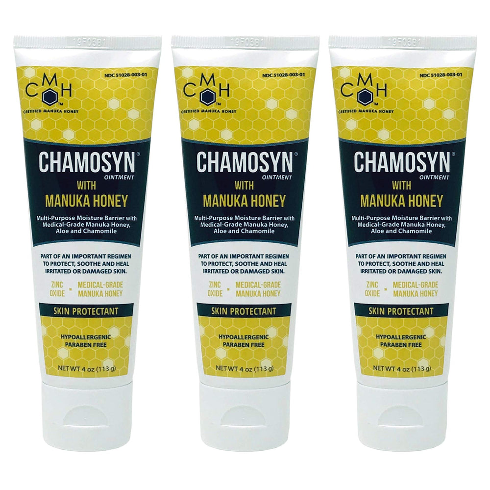 Links Medical Chamosyn ointment bottle applying skin barrier to protect and soothe irritated skin.