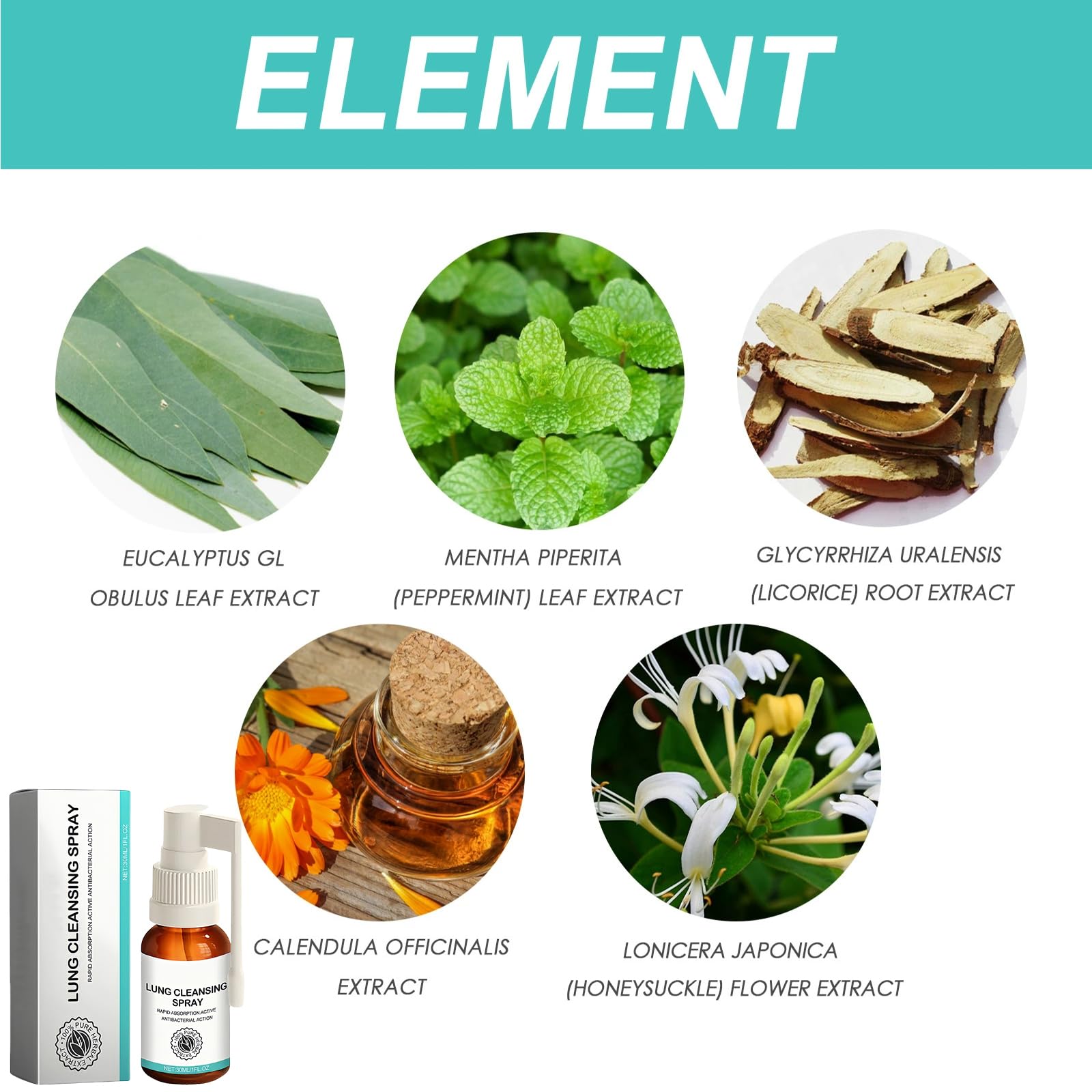 Linpel Cleansing Spray peppermint leaf closeup for invigorating breath support.