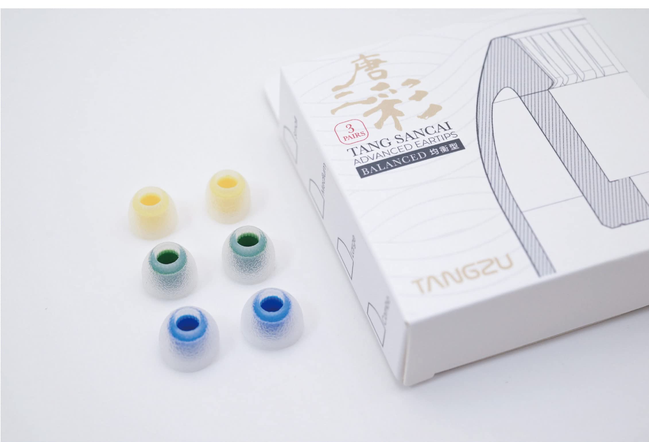 Linsoul Tang Sancai ear tips with matte texture for secure, comfortable all-day wear.
