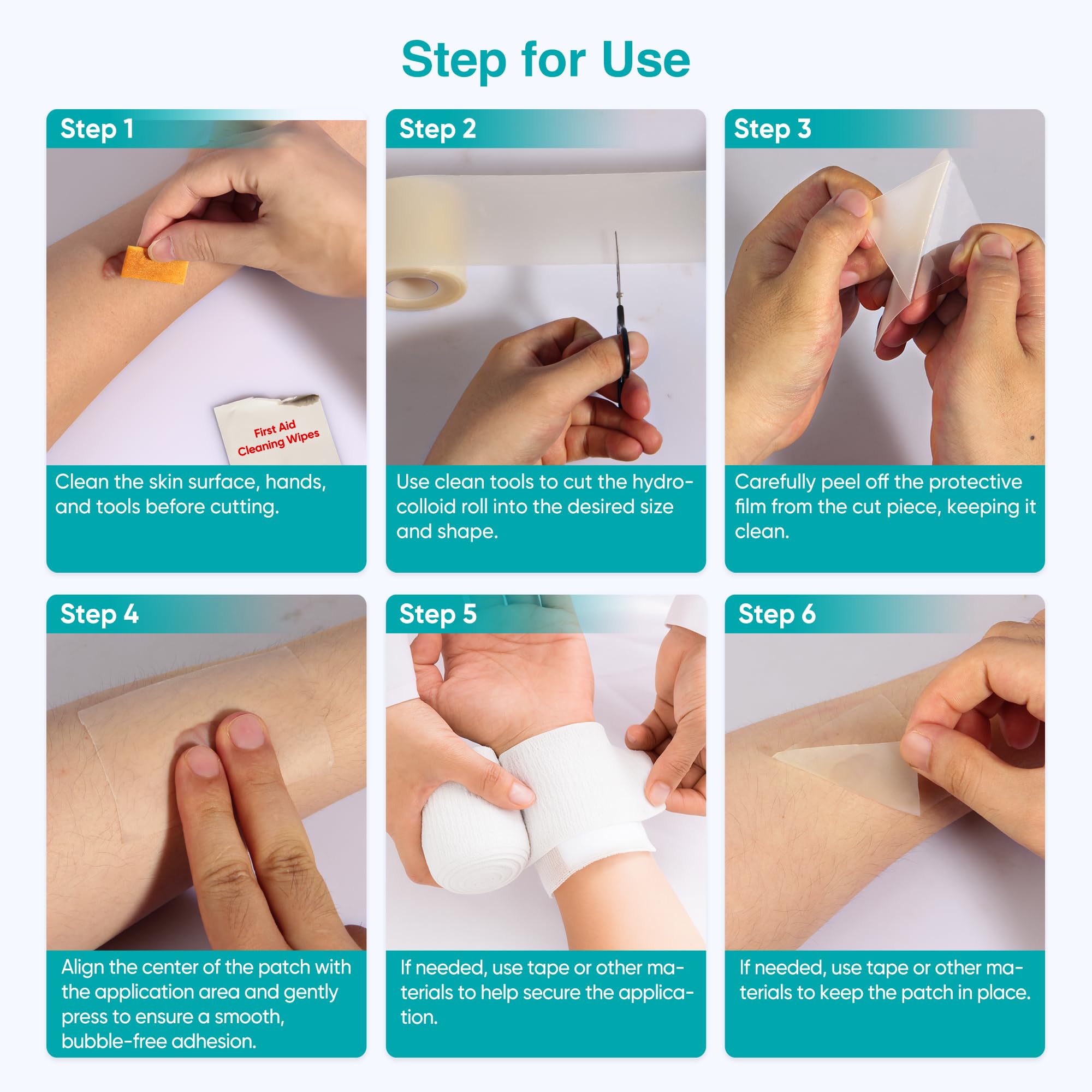 LinToButy hydrocolloid roll clean removal without residue