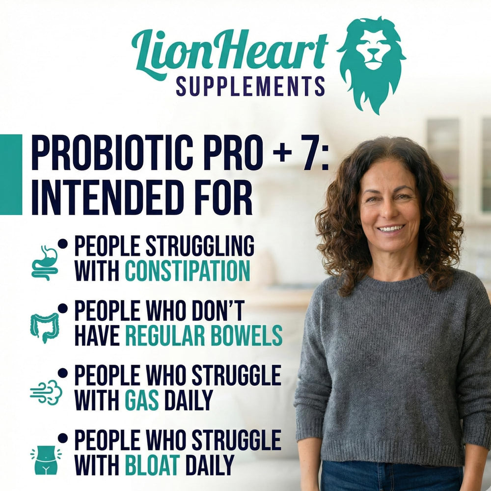 LionHeart Probiotic Pro Plus 7 capsules in hand highlighting convenient daily use