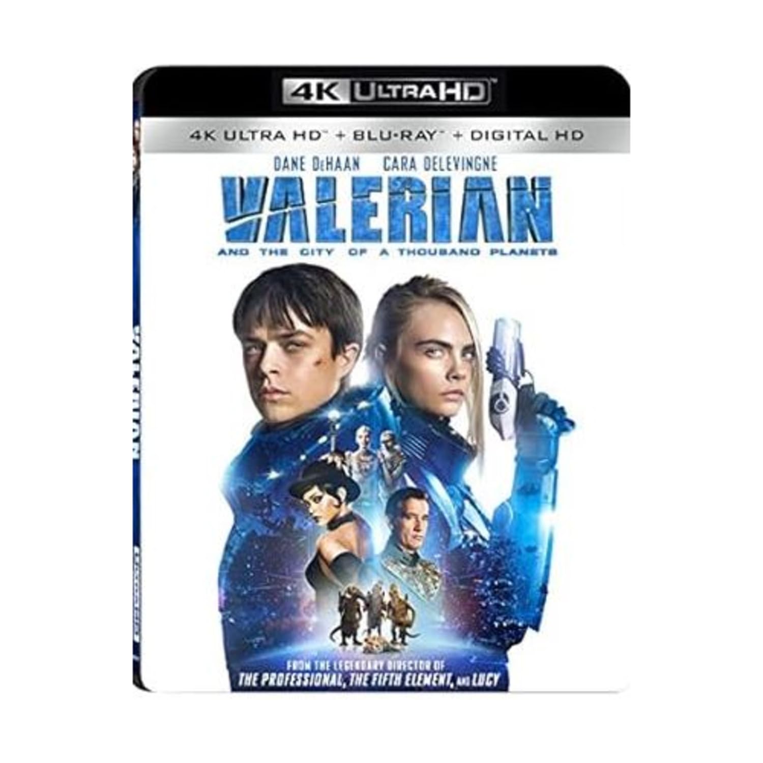 Lionsgate Valerian 4K Ultra HD Blu-ray cover with vibrant sci-fi visuals for home cinema
