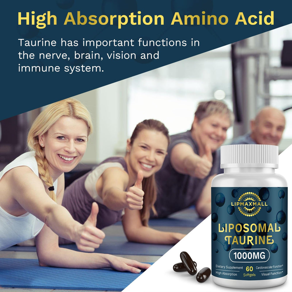 Lipmaxmall Liposomal Taurine Softgel aids digestion through efficient delivery.