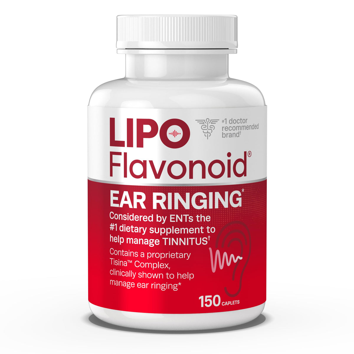 Lipo-Flavonoid ear ringing caplets close-up for inner ear support.