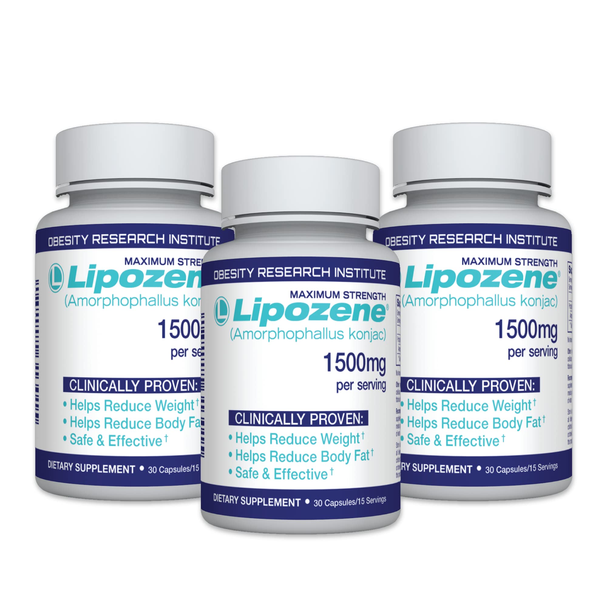 Lipozene bottle front view, a trusted weight management option for daily use.
