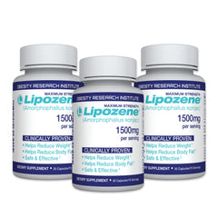 Lipozene bottle front view, a trusted weight management option for daily use.