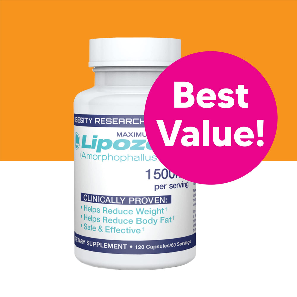 Lipozene capsules closeup shows soft capsules for easy swallowing.