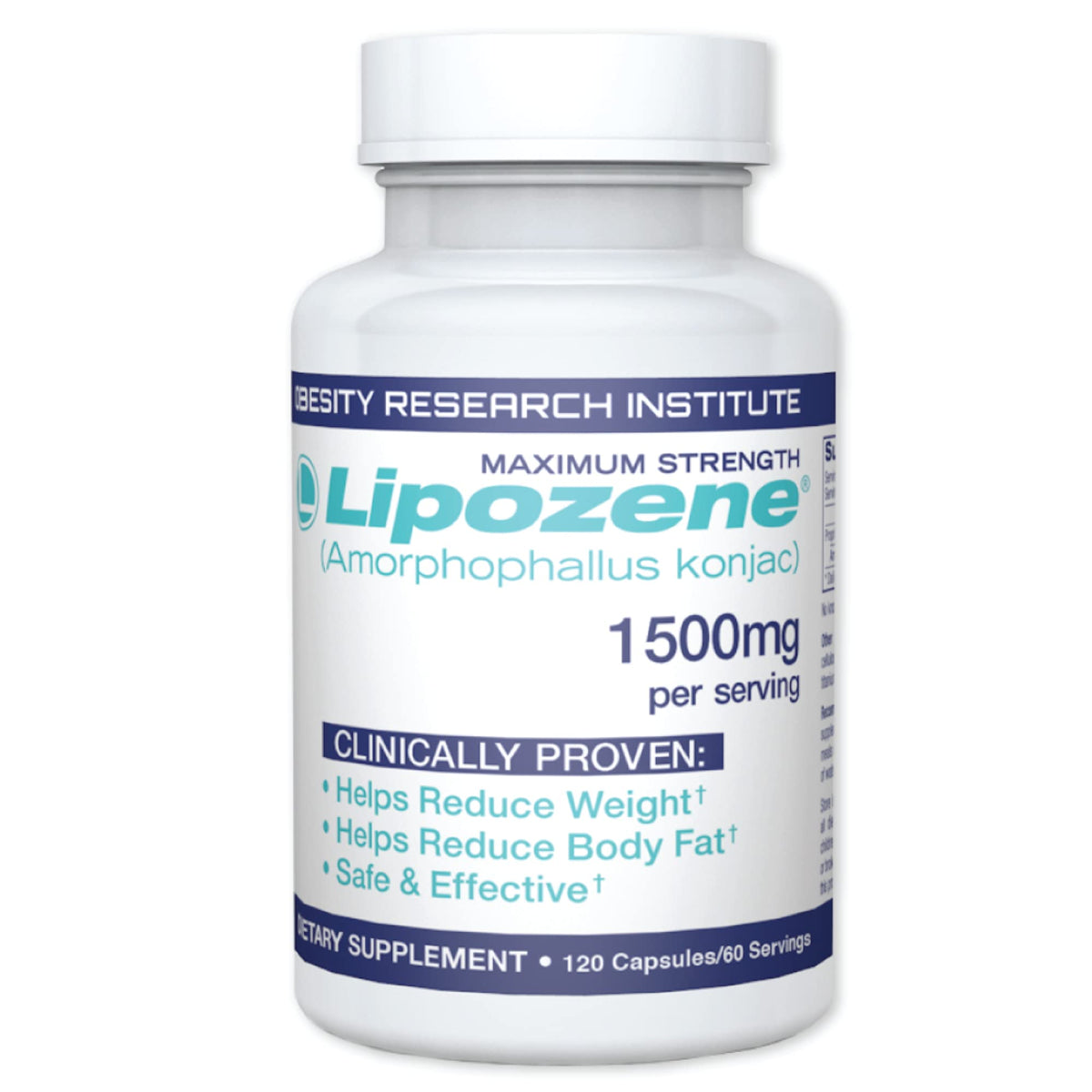 Lipozene mega bottle 120 capsules on counter supports daily appetite management.