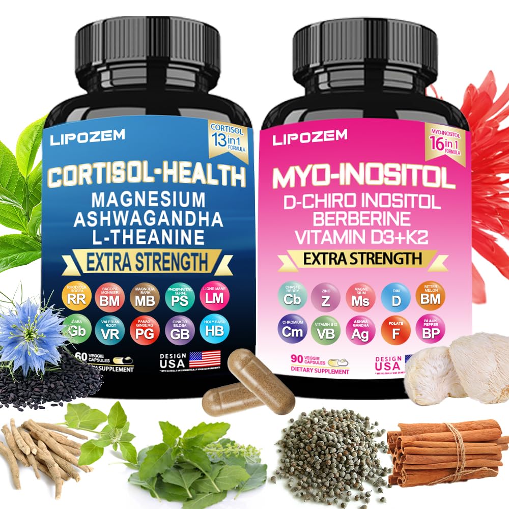 Lipzome Soothe & Smooth bundle label showcases cortisol-support ingredients for balanced daily calm.