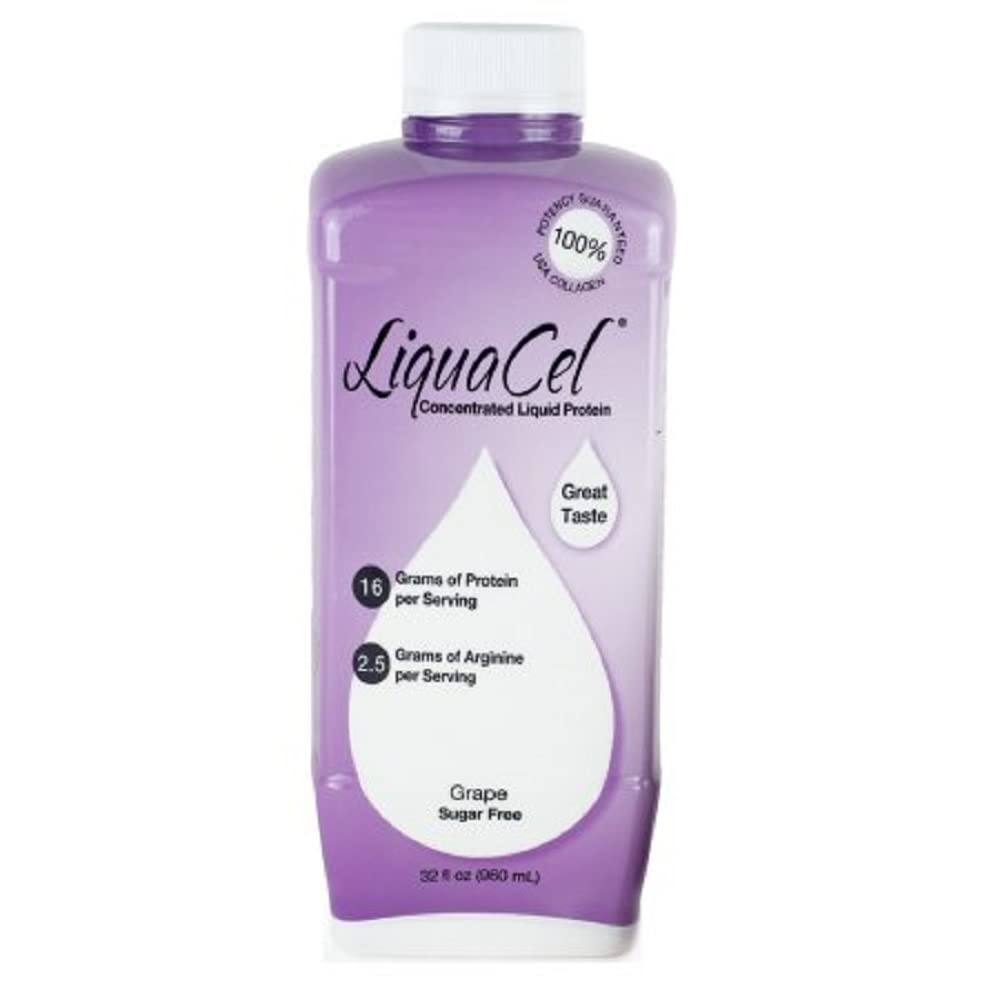 LiquaCel grape bottle pour, convenient daily protein for recovery support.