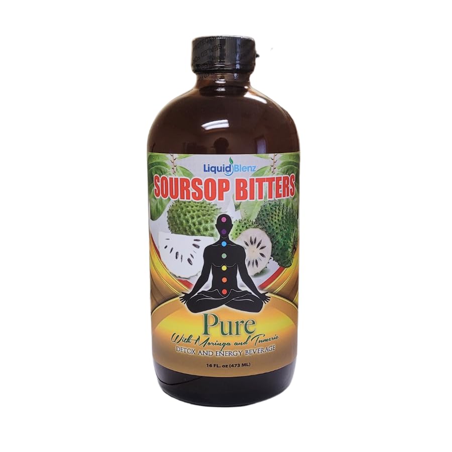 Liquid Blenz Soursop Bitters glass with water implies quick integration into routines