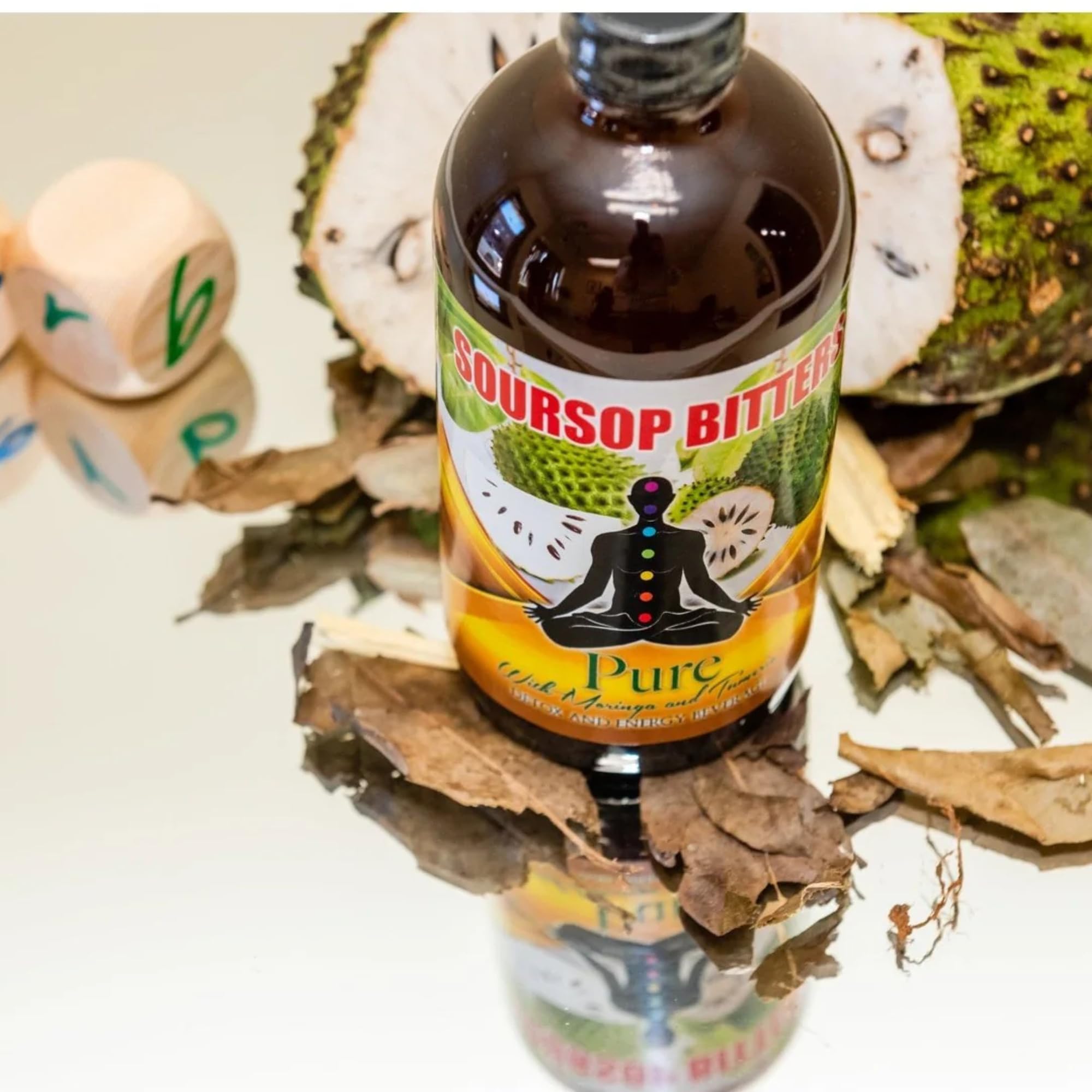 Liquid Blenz ingredients panel showcases natural roots and plant extracts