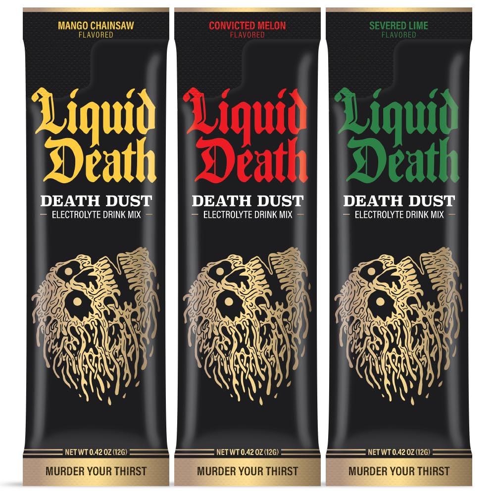 Liquid Death Convicted Melon electrolyte dust packet with juicy flavor.