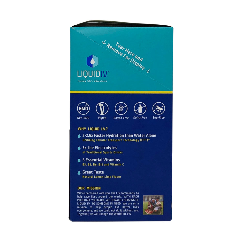 Liquid I.V. Hydration Multiplier label highlights electrolytes and vitamin content for informed hydration.