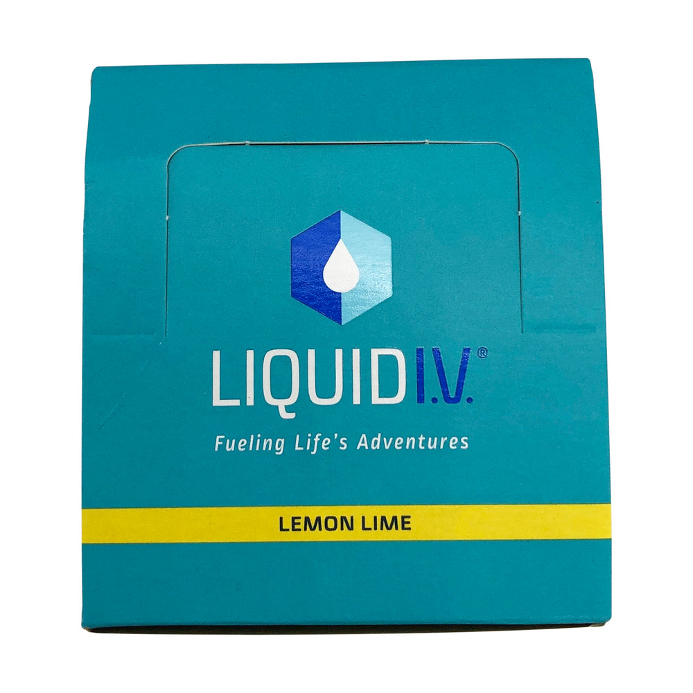 Liquid I.V. Hydration Multiplier lemon-lime packet with vibrant flavor options for on-the-go hydration.