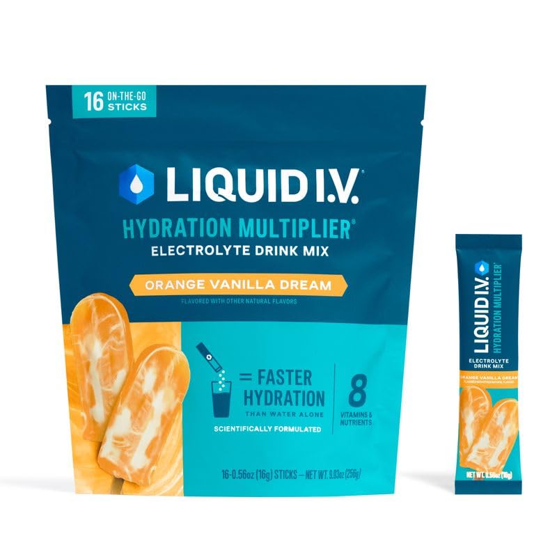 Liquid I.V. Hydration Multiplier Orange Vanilla Dream bottle for on-the-go hydration