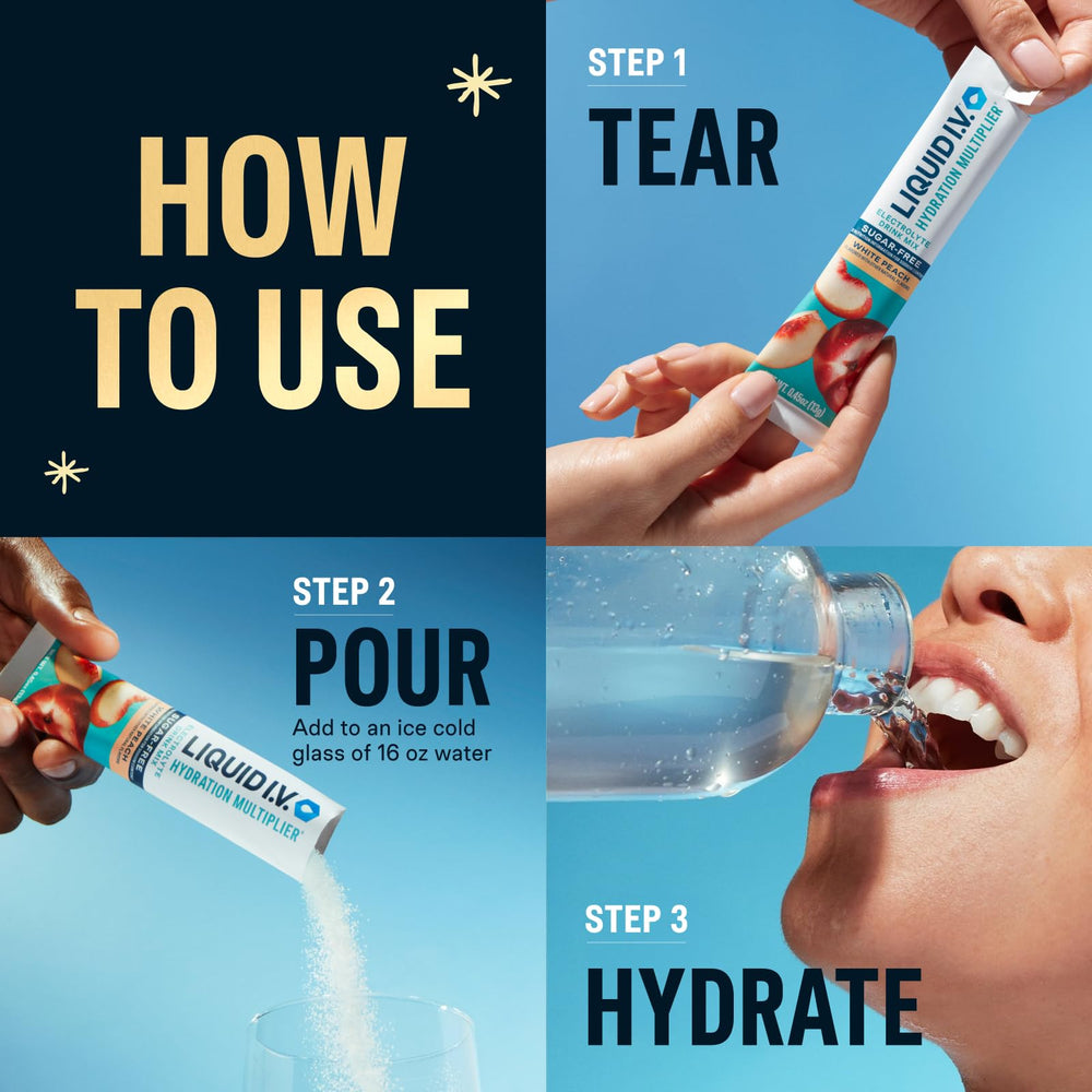 Liquid I.V. Hydration Multiplier Sugar-Free Raspberry Melon 4-pack front view for on-the-go hydration
