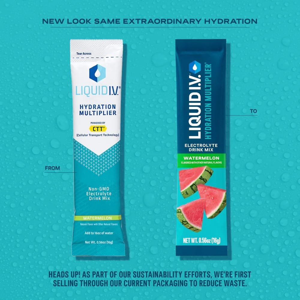 Liquid I.V. Hydration Multiplier Watermelon 3-pack packaging on shelf