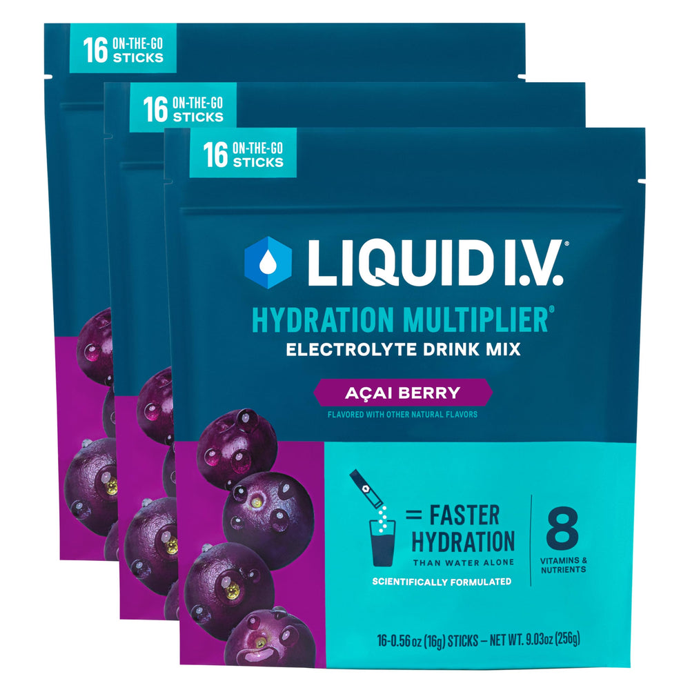 Liquid I.V. Acai Berry hydration bottle for on-the-go hydration