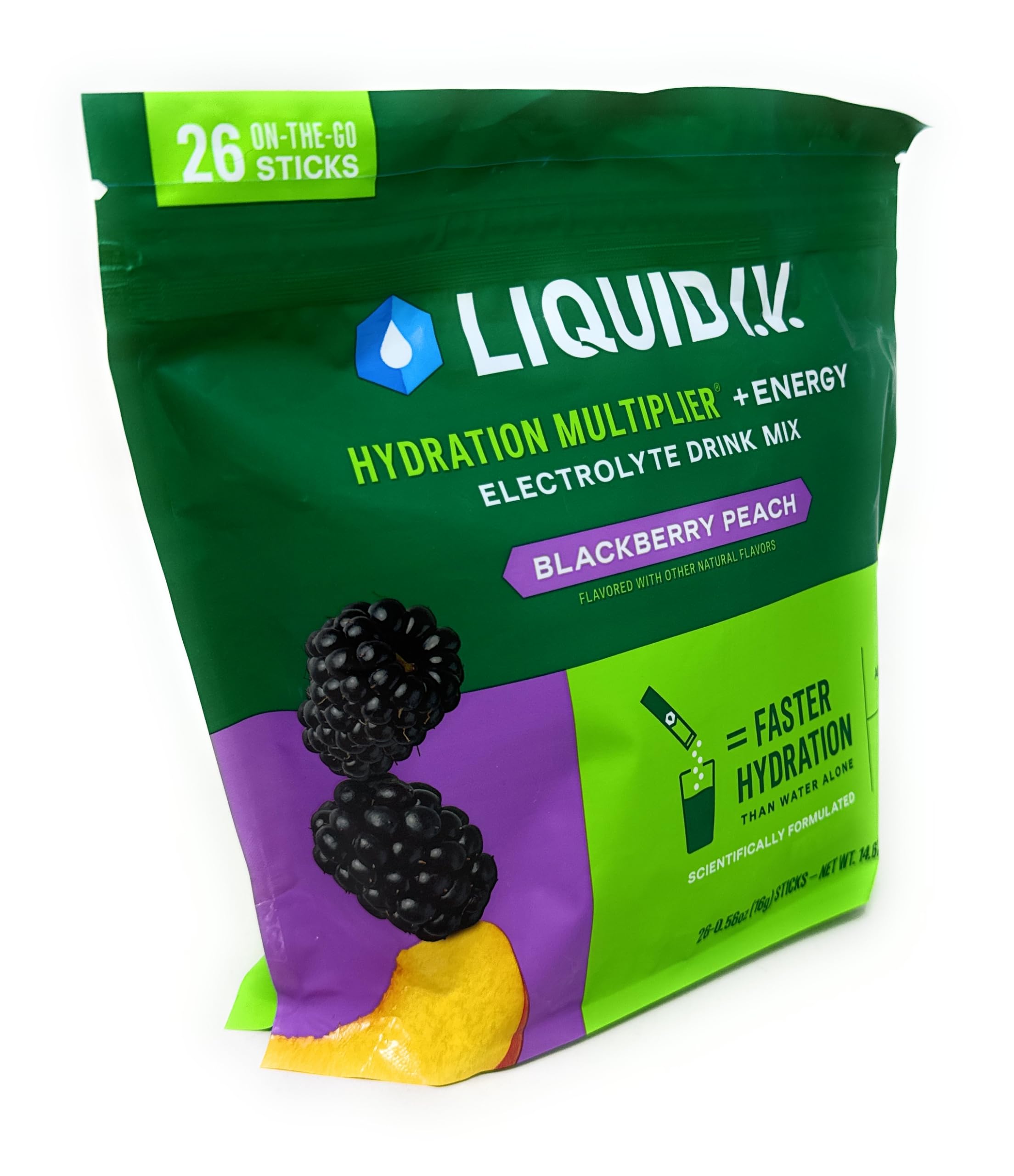Liquid I.V. 26-pack showing convenient, resealable sticks for travel.