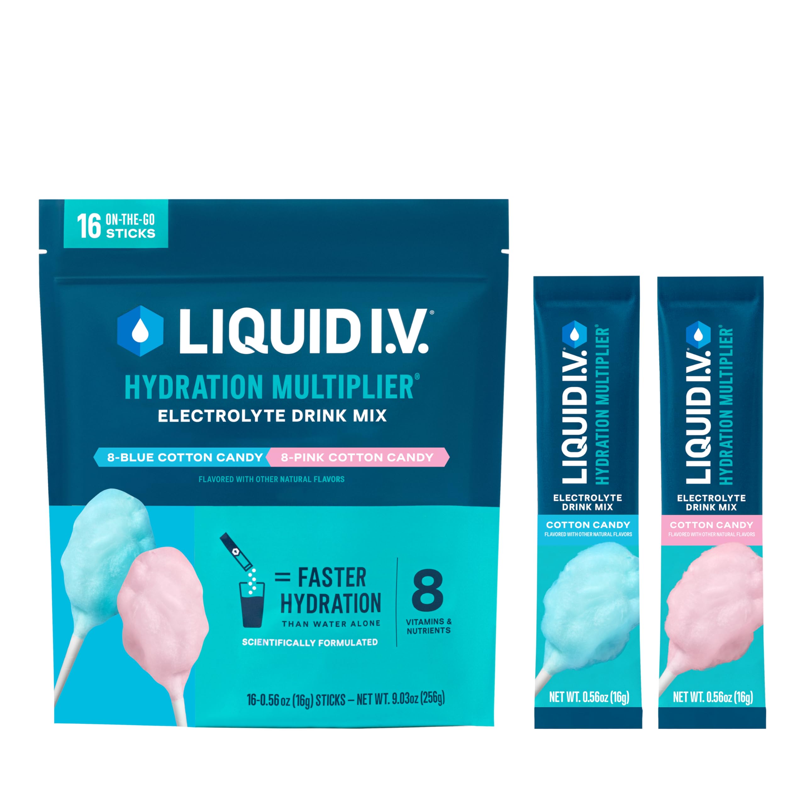 Liquid I.V. Hydration Multiplier cotton candy pack for quick on-the-go hydration