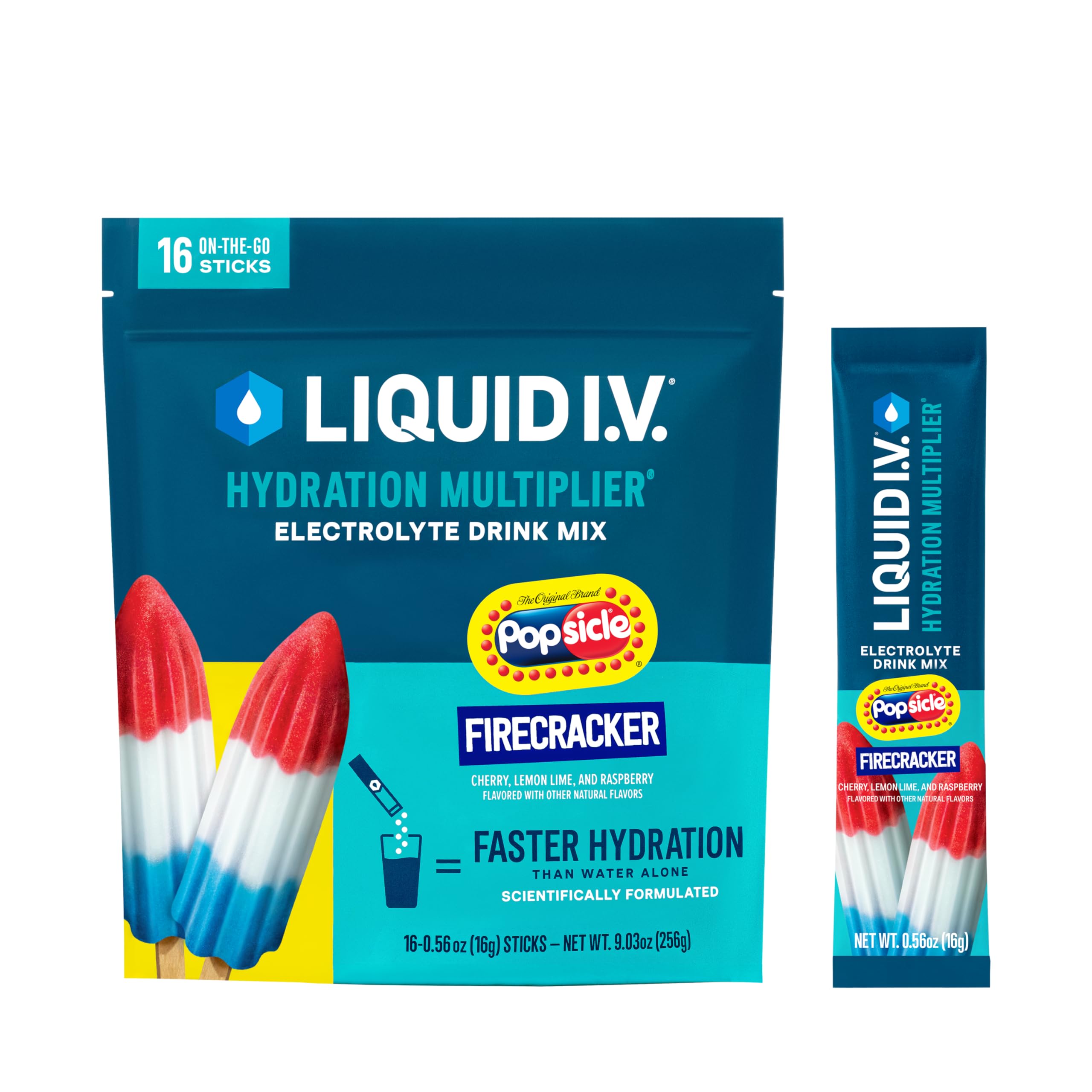 Liquid I.V. Hydration Multiplier Popsicle Firecracker pack ready for on-the-go hydration.