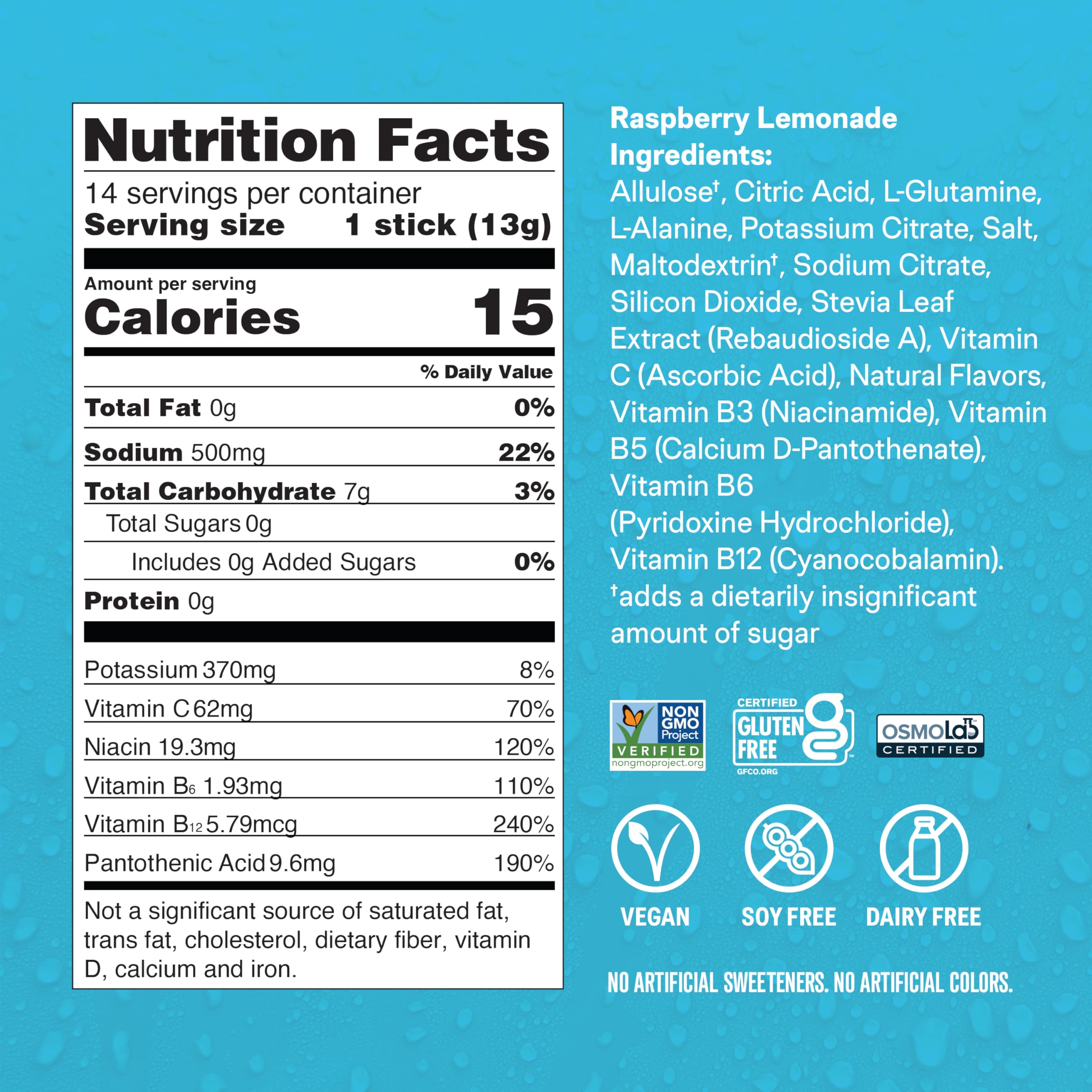 Liquid I.V. Hydration Multiplier Sugar-Free Raspberry Lemonade on-the-go sachet supports quick hydration between activities
