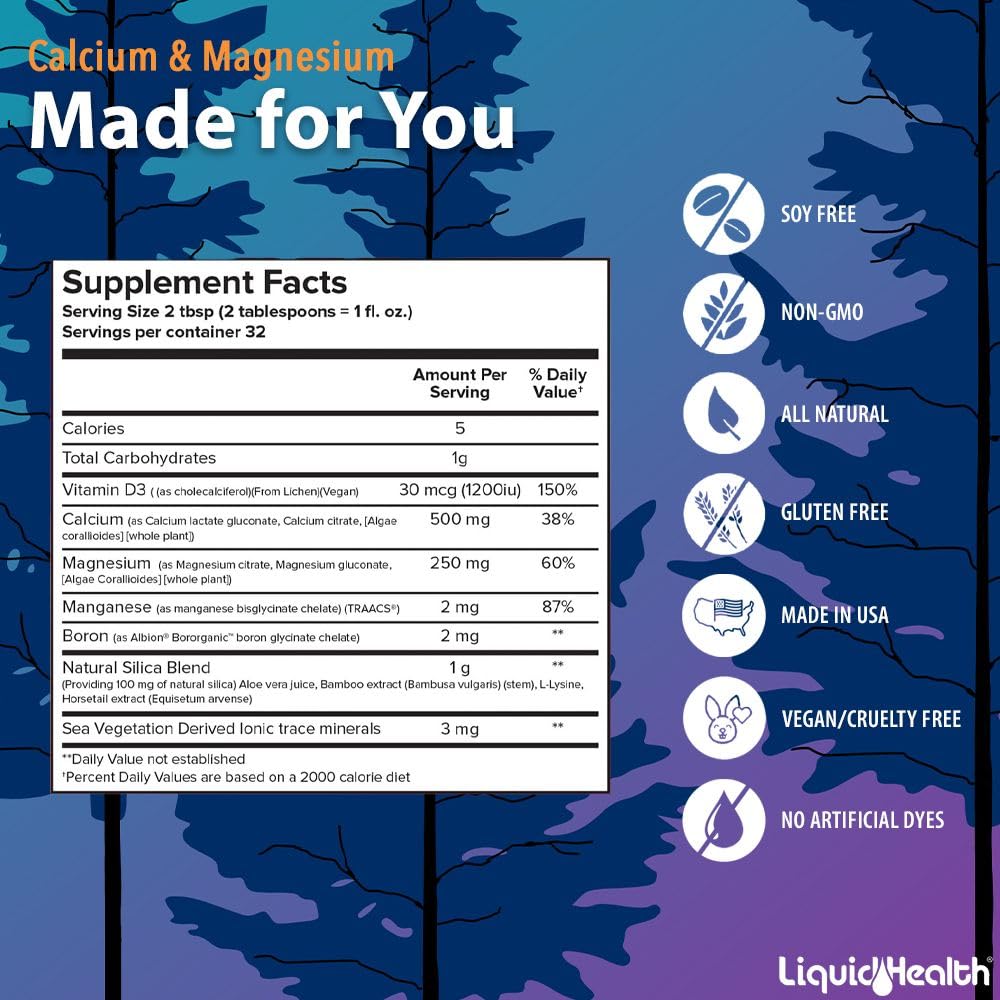 LIQUIDHEALTH dosing spoon indicates convenient 2 tablespoon serving.