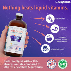 LIQUIDHEALTH kids dosage dropper shows easy, precise daily vitamins.