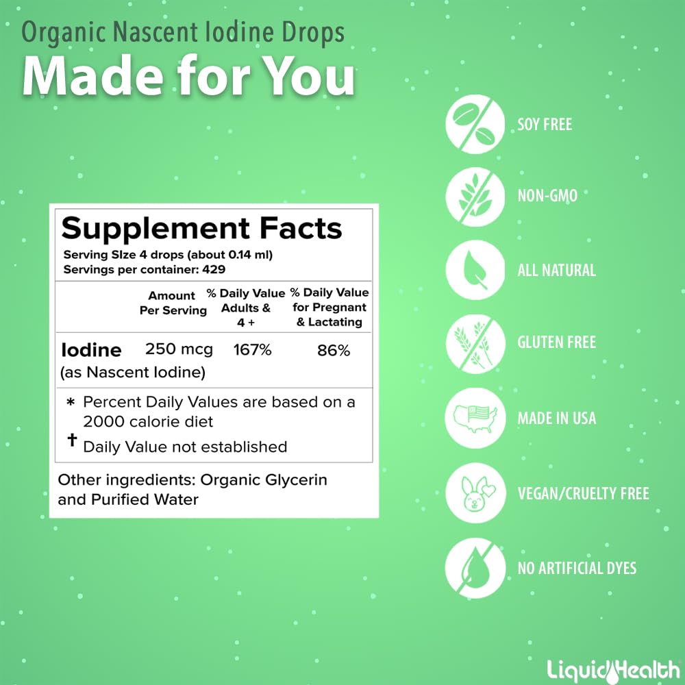 LIQUIDHEALTH nascent iodine drops dosage markings help precise administration