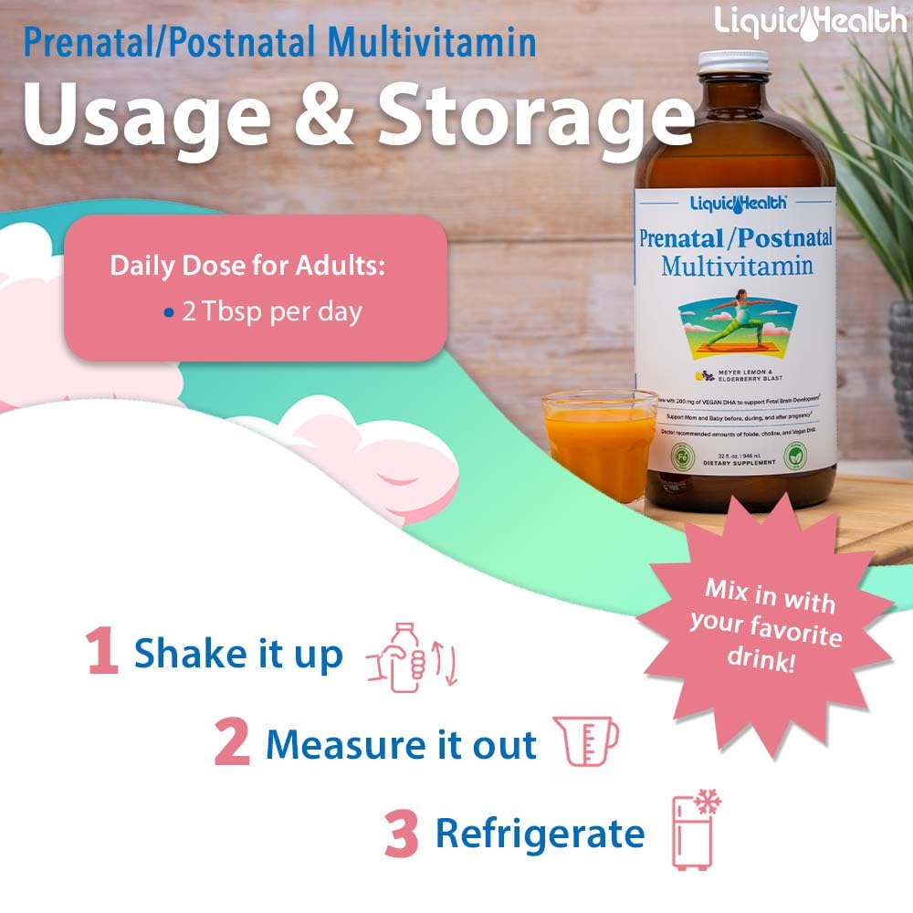 LIQUIDHEALTH Prenatal refrigerated storage keeps potency and freshness.