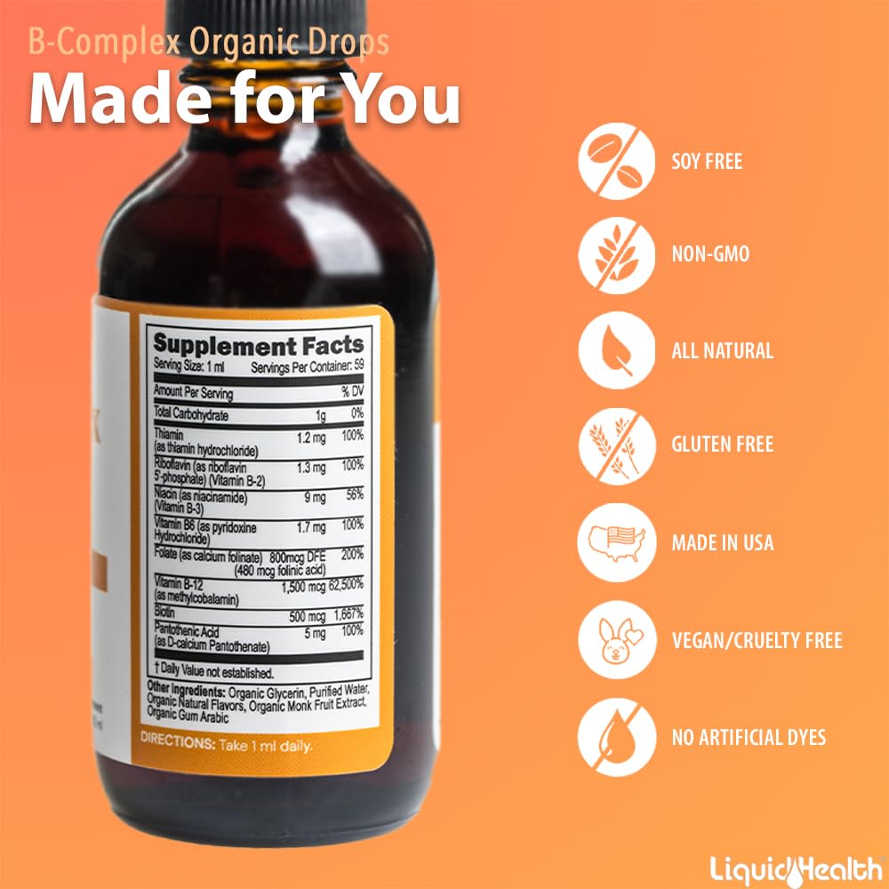 LIQUIDHEALTH bottle and packaging emphasizing sugar-free, vegan, allergen-free certification