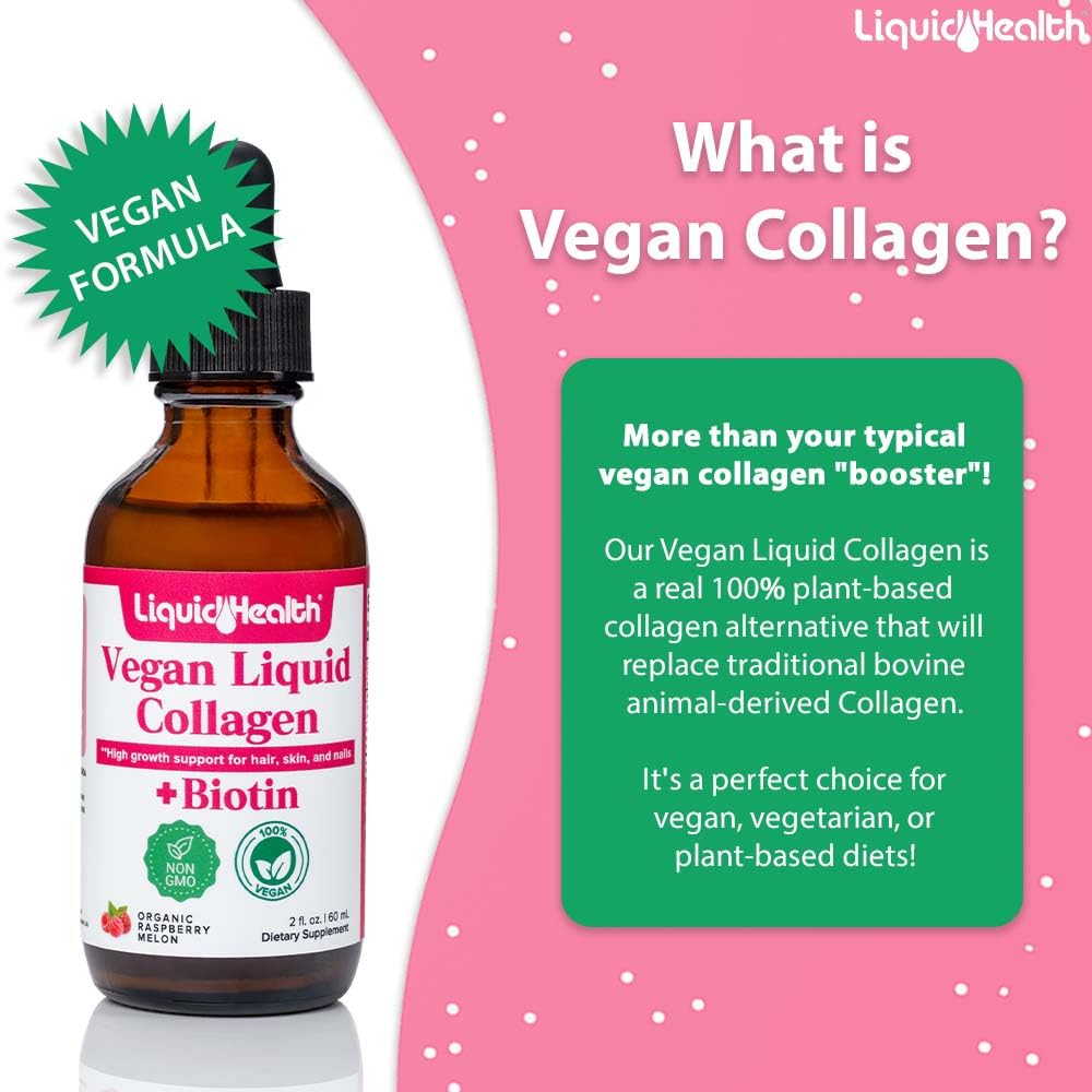 LIQUIDHEALTH vegan collagen dropper ready for fast-absorbing drops.