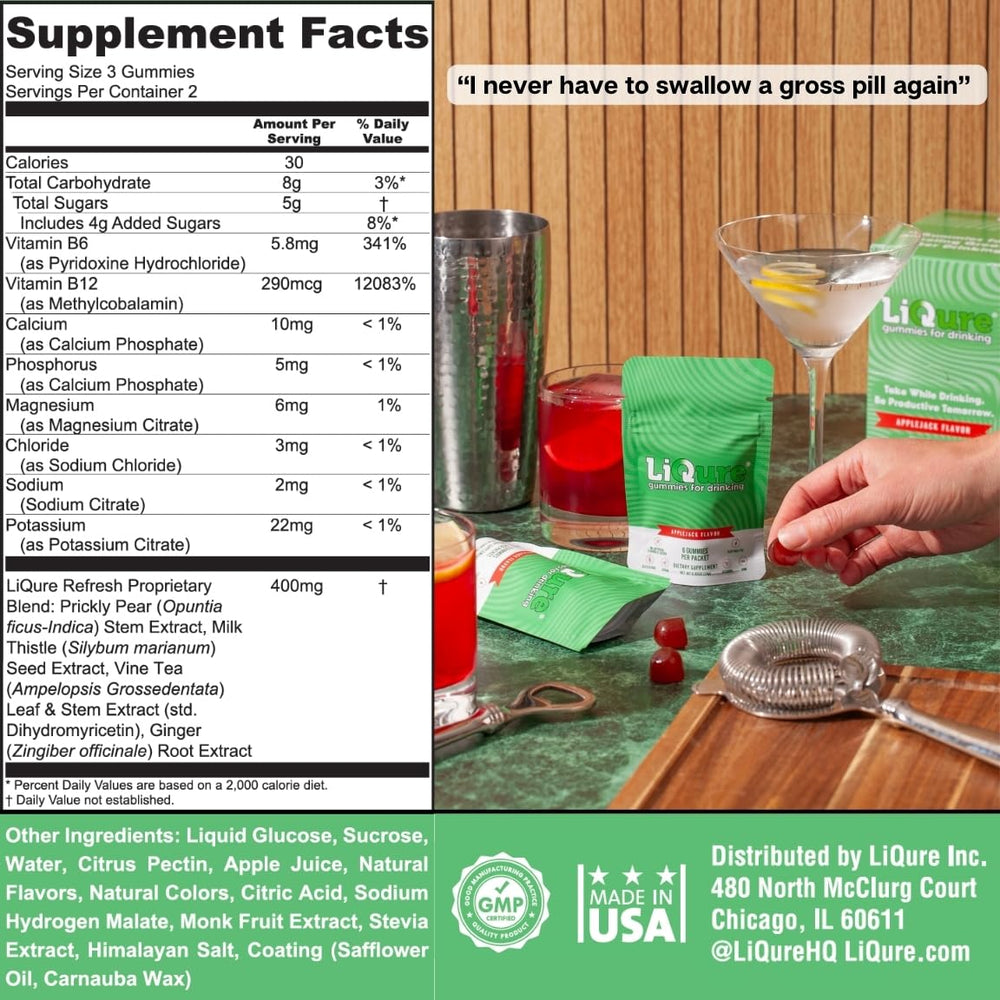 LiQure Gummies milk thistle DHM blend closeup for antioxidants.