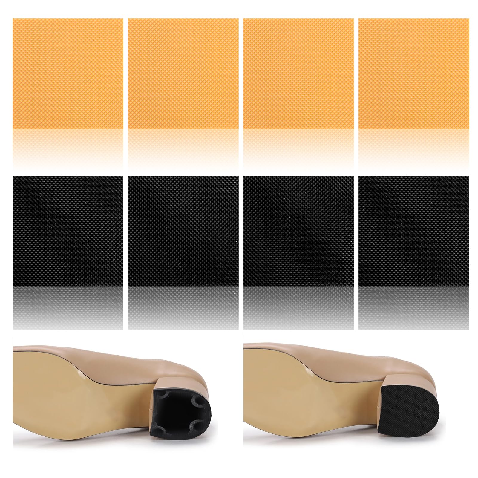LIQWEI anti-slip heel patch in black protects boot heels on slick surfaces.