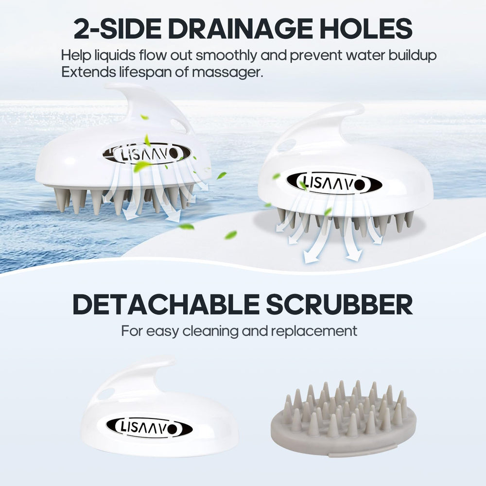 LISAAVO scalp massager brush with firm bristle for deep cleansing
